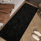 Tie Dye Fluffy Runner Mat Thickened Super Soft Non-Slip Floor Rug 16x47 Inch for Living Room Bedroom Office – Machine Washable Indoor Mat | Light Grey, Pink, Black, White, Khaki