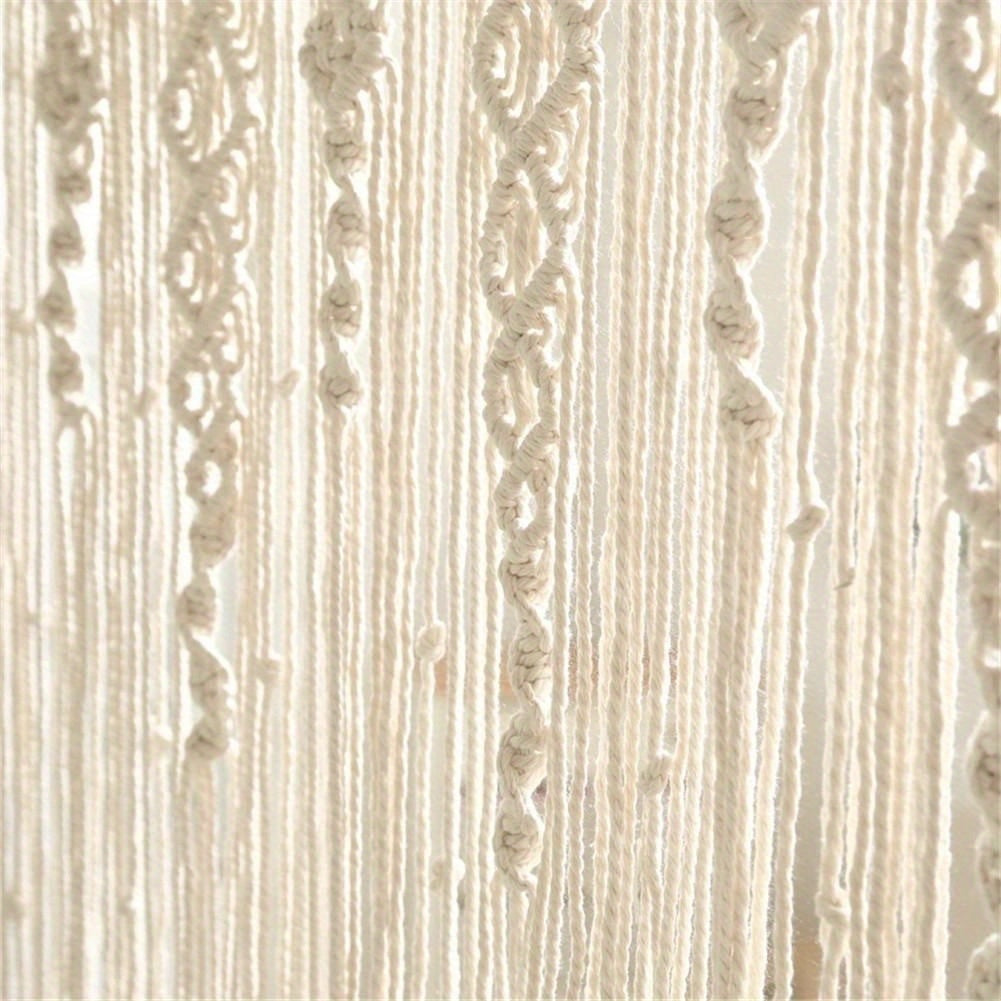 Bohemian Macrame Tapestry Wall Hanging – Large Vertical Handwoven Cotton Boho Wall Decor for Bedroom, Living Room, Wedding Backdrop & Hallway, Cream White Woven Wall Art