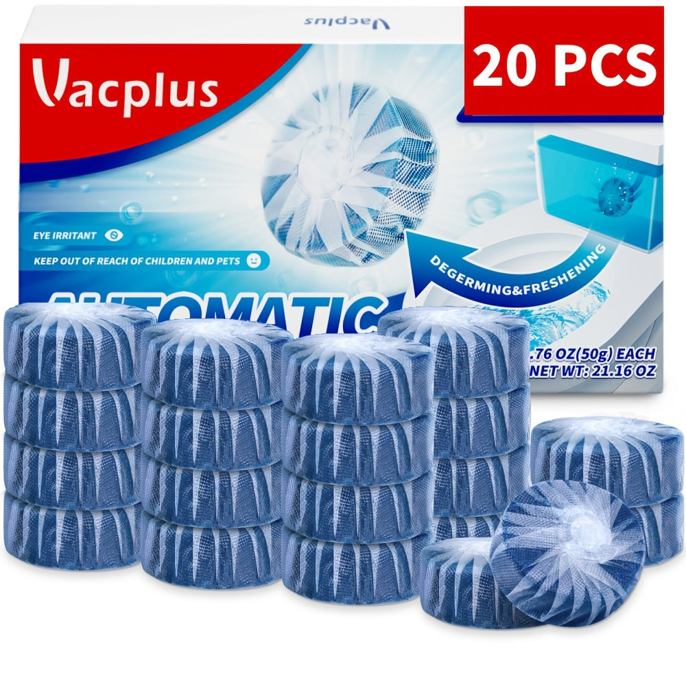 Blue Dissolve Toilet Tank Cleaning Tablets – 15-Day Long-Lasting Deodorizer, Stain Remover & Tank Cleaner | 20, 50 or 100 Count | Safe for Plastic & Porcelain