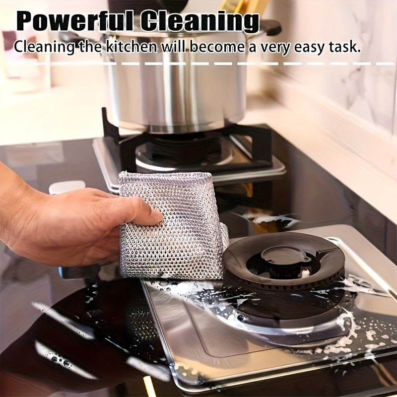 Scrub Cleaning Pads 100pcs Reusable – Square Mesh Scouring Pads for Kitchen, Bathroom & Grease Removal | Textured Multi-Purpose Scrubber