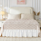 Double Ruffle Bed Skirt – 16" Drop Elastic Wrap-Around | Easy Install, Machine Washable | Twin, Full, Queen, King