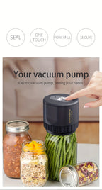 Electric Vacuum Mason Jar Sealing Kit with Lids for Wide Mouth & Regular Mouth Jars Food Preservation Vacuum Sealer