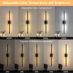 Wireless LED Wall Lights with Remote Control, 2 Pack Dimmable 3000K–6000K Battery Powered, No Wiring Needed, Contemporary Picture Lighting for Bedroom Hallway Living Room – Black & Gold Options