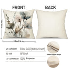 Boho Poppy Flowers Throw Pillow Covers Set of 4 Watercolor Chinoiserie Floral Cushion Covers 18x18 Inch for Sofa Bedroom Office Farmhouse No Insert