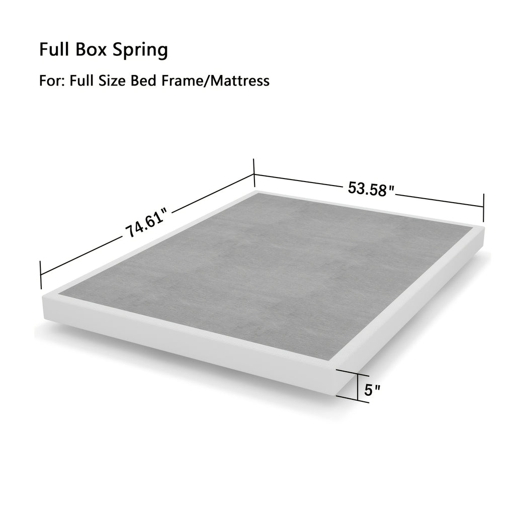 Heavy Duty Box Spring Foundation | 5", 7" & 9" High Metal Frame with Fabric Cover, Easy Assembly – Twin, Full, King