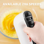 Electric Hand Mixer 6-Speed Turbo with 5 Stainless Steel Attachments and Snap-On Storage Case – Handheld Kitchen Mixer for Whipping, Cookies, Cakes, Dough & Brownie Batter