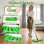 Microfiber Mop Pads 15 Pack Compatible with Swiffer Sweeper Reusable Washable Wet Dry Mopping Cloths Refill for Hardwood Tile Vinyl Floors
