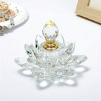 Lotus-Shaped Crystal Glass Decorative Bottle Desktop Ornament Vase Home Decor Accent Birthday Christmas Gift Purple White Blue