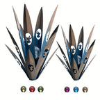 Metal Agave Solar Garden Lights Set of 2 (Large & Small) – Auto Dusk-to-Dawn Outdoor Stake Lights for Lawn, Courtyard, Garden & Patio Decor, 8 Color Options
