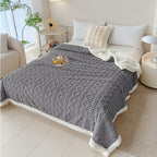 Heavyweight Plush Bedspread Ultra Soft Cozy Bed Cover Machine Washable Decorative Throw for Master Bedroom - 4 Sizes 5 Colors White Light Grey Light Blue Dark Gray Sea Blue