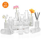 Striped Bud Vases Set of 12 24 36 Modern Mini Clear Flower Vases for Wedding Centerpieces Birthday Anniversary Party Table Decor – Mother's Day Vase Set