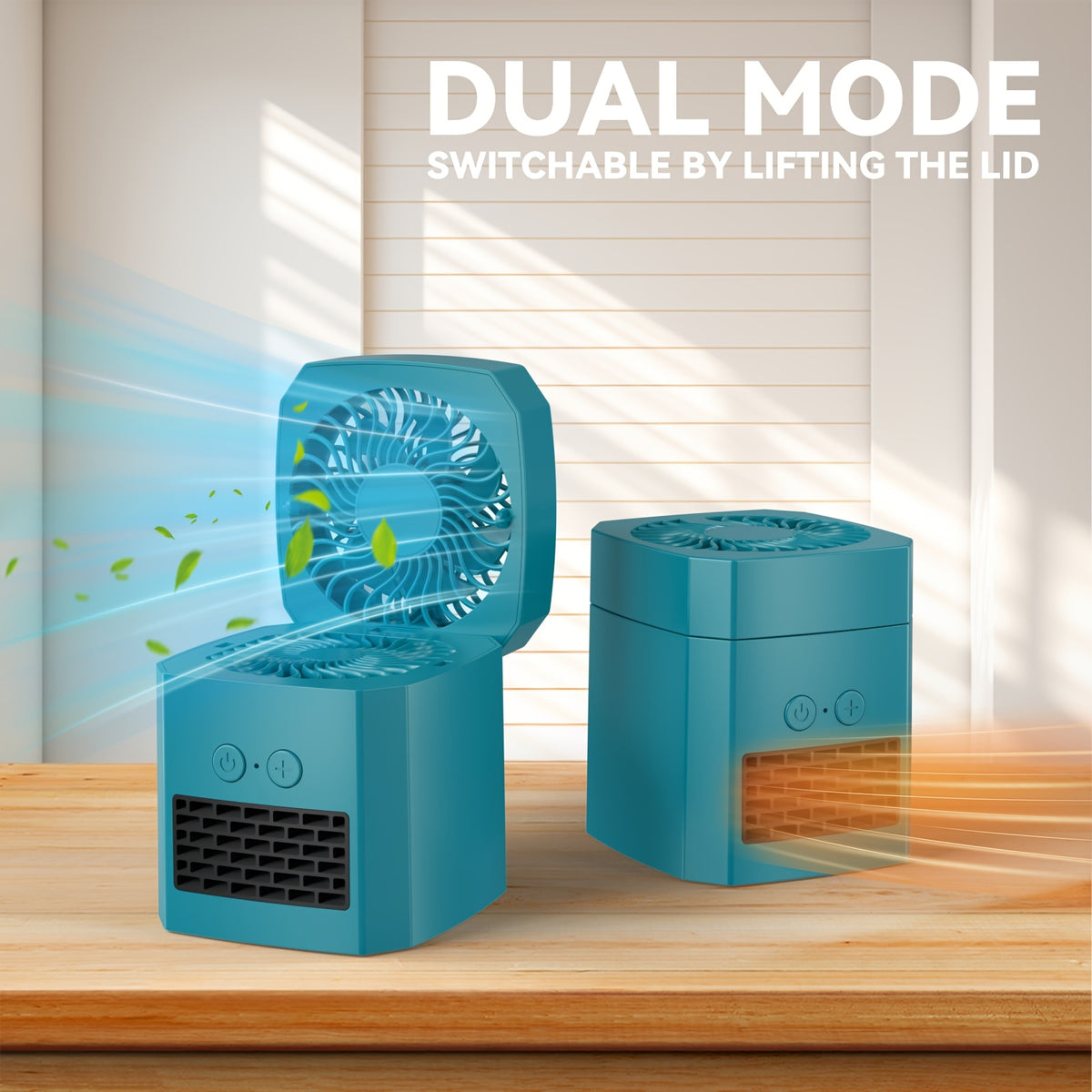 Portable Space Heater Fan Combo 2-in-1, 400W Mini Electric Heater with 3 Speed Settings, Silent Operation – Desktop Heater & Fan for Home, Office & Bedroom