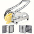 Stainless Steel French Fry Cutter & Vegetable Chopper - Heavy Duty Potato Slicer, Onion Chopper and Food Cutter for Carrots, Cucumbers and More - Essential Kitchen Gadget