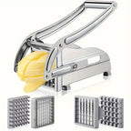 Stainless Steel French Fry Cutter & Vegetable Chopper - Heavy Duty Potato Slicer, Onion Chopper and Food Cutter for Carrots, Cucumbers and More - Essential Kitchen Gadget