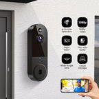 1080P Video Doorbell Camera Wireless – Intelligent Body Detection, Two-Way Audio, Infrared Night Vision, Cloud Storage, Real-Time View, 5200mAh Battery, Black Linen