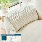 Bohemian Plush Sofa Pad Slipcover – Modern Luxury Faux Fur Non-Slip Couch Cover, All Season Machine Washable Pet Friendly Soft Seat Cushion Protector for Living Room Bedroom Office Home Decor