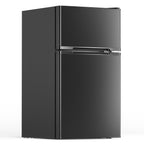 Compact Mini Fridge with Freezer 3.1 Cu Ft, 2-Door Small Refrigerator with Adjustable Glass Shelves for Bedroom, Office, Dorm, Kitchen & Apartment – Black or White