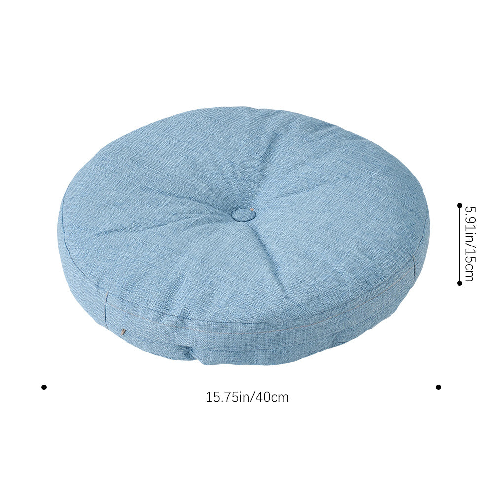 Round Seat Cushion 40x40cm 15cm Thick Firm Futon Meditation Mat Removable Linen Cover Chair Pad for Office Dining Chair Home Decor All Seasons Christmas