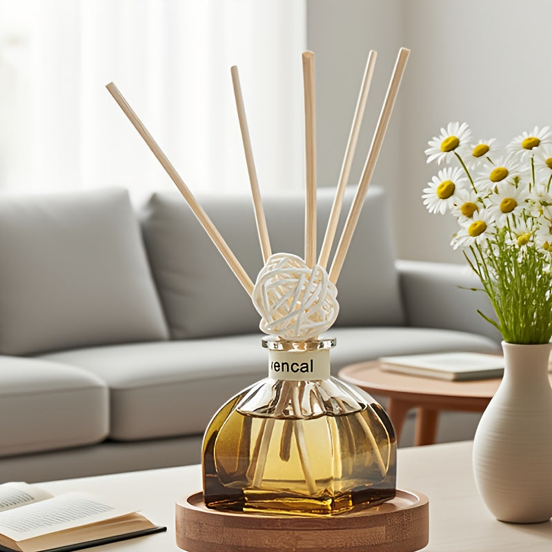 Rattan Reed Diffuser Lavender Essential Oil Flameless Aromatherapy Home Fragrance Air Freshener Deodorizer for Bedroom Bathroom Living Room Office