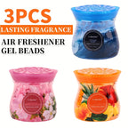 Odor Eliminator Gel Beads Air Freshener 3-Pack 14 oz Each – Essential Oil Formula, Mango Maitai, Cherry Blossom & Ocean Surf Scents for Bathroom, Car, RV & Pet Areas