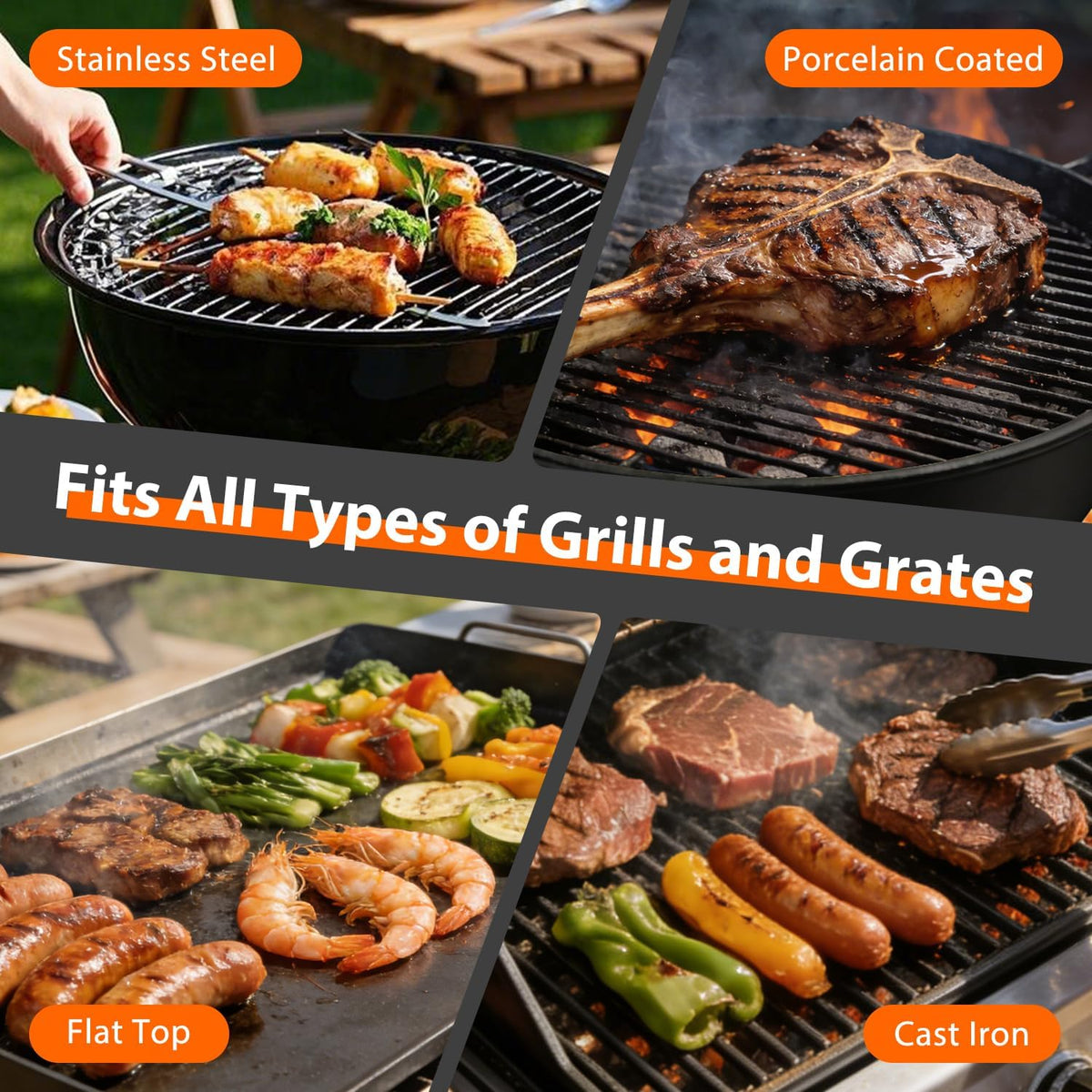 Cordless Electric Grill Brush – 800 RPM Rotating BBQ Cleaning Tool, 2000mAh Rechargeable, 304 Stainless Steel Bristles, Includes Replacement Head & Gloves, Portable Outdoor Grill Scrubber