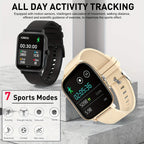 Large Screen Smartwatch with HD Voice Call, Multiple Sports Modes, Sleep Detection & Customizable Watch Faces – Compatible with Android & iPhone, Silicone Band