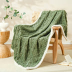 Tufted Sherpa Throw Blanket – Soft Plush Blanket in 4 Colors & 4 Sizes, Machine Washable, for Sofa Bed Couch Living Room & Garden