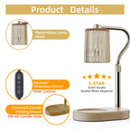 Crystal Lampshade Candle Warmer Lamp with Timer, Height & Light Adjustable Wax Melt Warmer for Jar Candles, Flameless Candle Heater for Bedroom & Living Room, Birthday & Mother's Day Gift for Women (No Bulb Included)