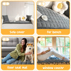 Corduroy Plush Sofa Cover 1pc – Thickened Non-Slip Washable Couch Slipcover for 2 3 4 Cushion Sofa & L-Shape Sectional, Soft Cozy Furniture Protector All Seasons, Christmas Home Decor