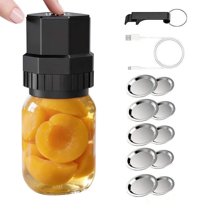 Electric Mason Jar Sealer One-Touch – Wide & Narrow Mouth Compatible, Heavy-Duty Vacuum Seal for Food Preservation | Black & White | Nuvia Haven