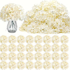 Bulk Artificial Hydrangea Flower Heads 72pcs with Stems - Faux Hydrangea Flowers for Home, Wedding & Party Decorations, Floral Arrangements & Centerpieces
