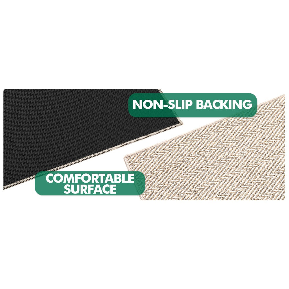 Non-Slip Doormat Low Profile Indoor Outdoor Entry Mat Dirt Trapper – Front Door, Entryway, Patio, Porch & Garage Rug, 4 Sizes, Beige & Grey