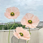 Giant Artificial Paper Peony Flowers Set of 3 – Large Paper Craft Floral Arrangements with Base Stems for Wedding, Birthday Party, Home Decor & Window Display