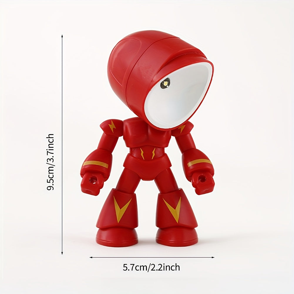 LED Robot Night Light Mini Cute Cartoon Desk Lamp Desktop Decoration for Kids Bedroom Office Holiday Birthday Gift