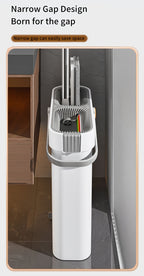 Flat Mop and Bucket Set 360 Degree Rotating Hands-Free Wringing Dual Compartment Clean Dirty Separation Ultra-Fine Fiber Floor Mop for Kitchen Bathroom Hardwood Tile