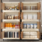 Stackable Foldable Storage Cabinet with Lids – Rolling Wardrobe Organizer 3/4/5/6 Tier with Magnetic Doors, 360° Wheels & Handles for Bedroom, Closet, Kitchen & Office