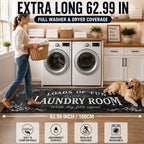 Non-Slip Laundry Room Rug Machine Washable - Rubber Backing Anti-Skid Standing Mat with Text Design for Laundry, Kitchen, Bathroom, Porch & Balcony – Comfort Floor Mat Home Decor