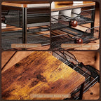 2-Tier K-Cup Coffee Pod Holder Stand | 48 Capsule Wood & Iron Coffee Station Organizer Space Saving Rack