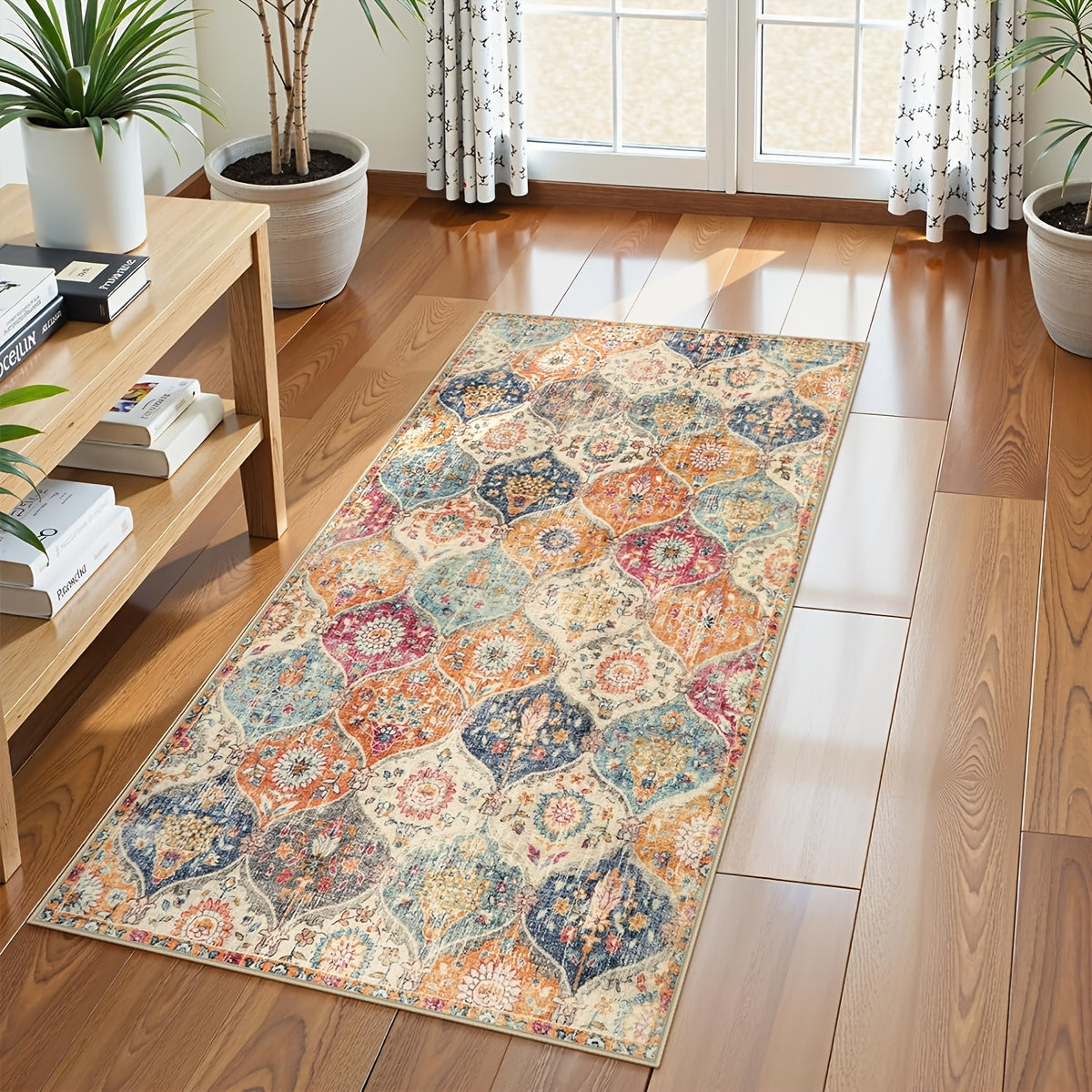 Non-Slip Washable Kitchen Rug – Vintage Hallway Runner with Rubber Backing | Cashmere-Like
