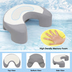 C-Shaped Ergonomic Neck Pillow with Cooling Gel – Multi-Angle Cervical & Spine Support for Side, Back & Stomach Sleepers, Removable Cool Pillowcase | Gray