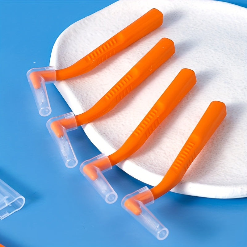 Interdental Brushes 36 Pack L-Shaped - Soft Nylon Bristle Floss Picks for Braces Teeth Cleaning Sensitive Gums Adults Multiple Sizes