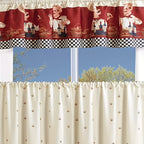 3-Piece Kitchen Curtain Valance & Tiers Set – Semi-Sheer Polyester, Rod Pocket, Machine Washable | Chef, Sunflower & Star Designs | Kitchen, Bedroom & Bathroom | Nuvia Haven