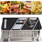 Electric Deep Fryer 6L (1.59 Gal) with Basket, Lid & Temperature Control | Countertop Stainless Steel Deep Fryer for Home Kitchen, Restaurant & Café | 120V US Plug
