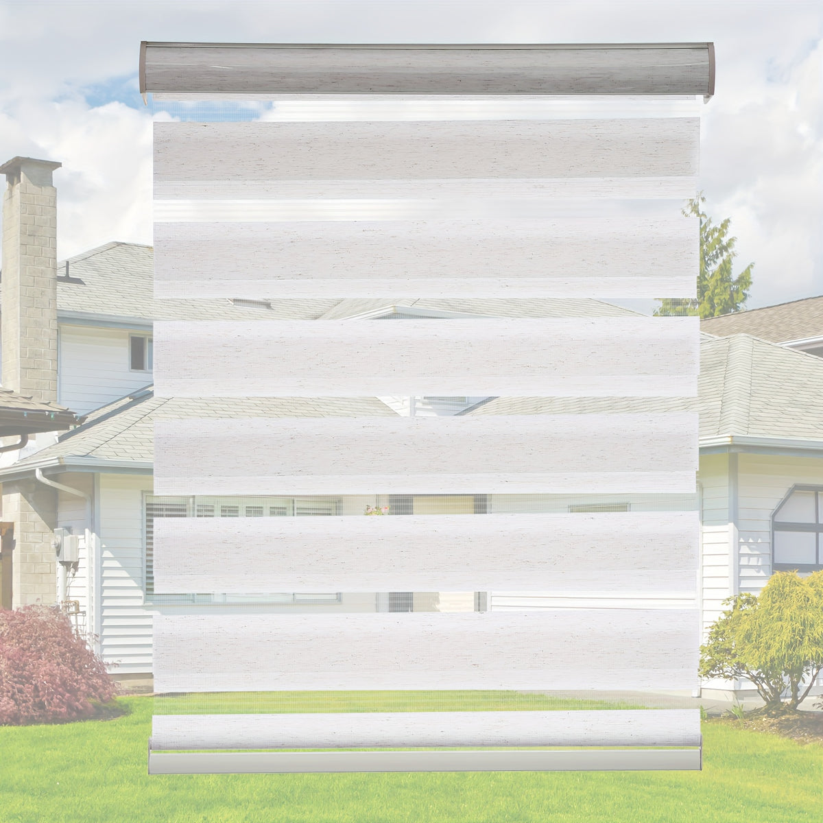 Cordless Zebra Blinds Day Night Dual Layer Window Shades for Home & Office – Free Stop Light Control, Easy Install, 4 Colors & Custom Widths