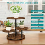 4 Tier Wood Cupcake Stand 360 Rotating Dessert Tower for 50 Cupcakes Farmhouse Tiered Cake Stand for Wedding Birthday Baby Shower Tea Party