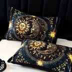 Celestial Sun Moon Duvet Cover Set 3 Piece - Soft Breathable Galaxy Planet Print Bedding Twin Full Queen King Dorm Bedroom No Insert