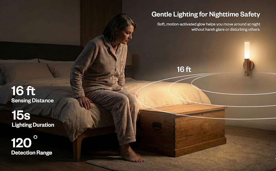 Motion Sensor Night Light 4 Pack Rechargeable Magnetic LED Wall Light for Bedroom Hallway Stairs Closet Picture Lighting