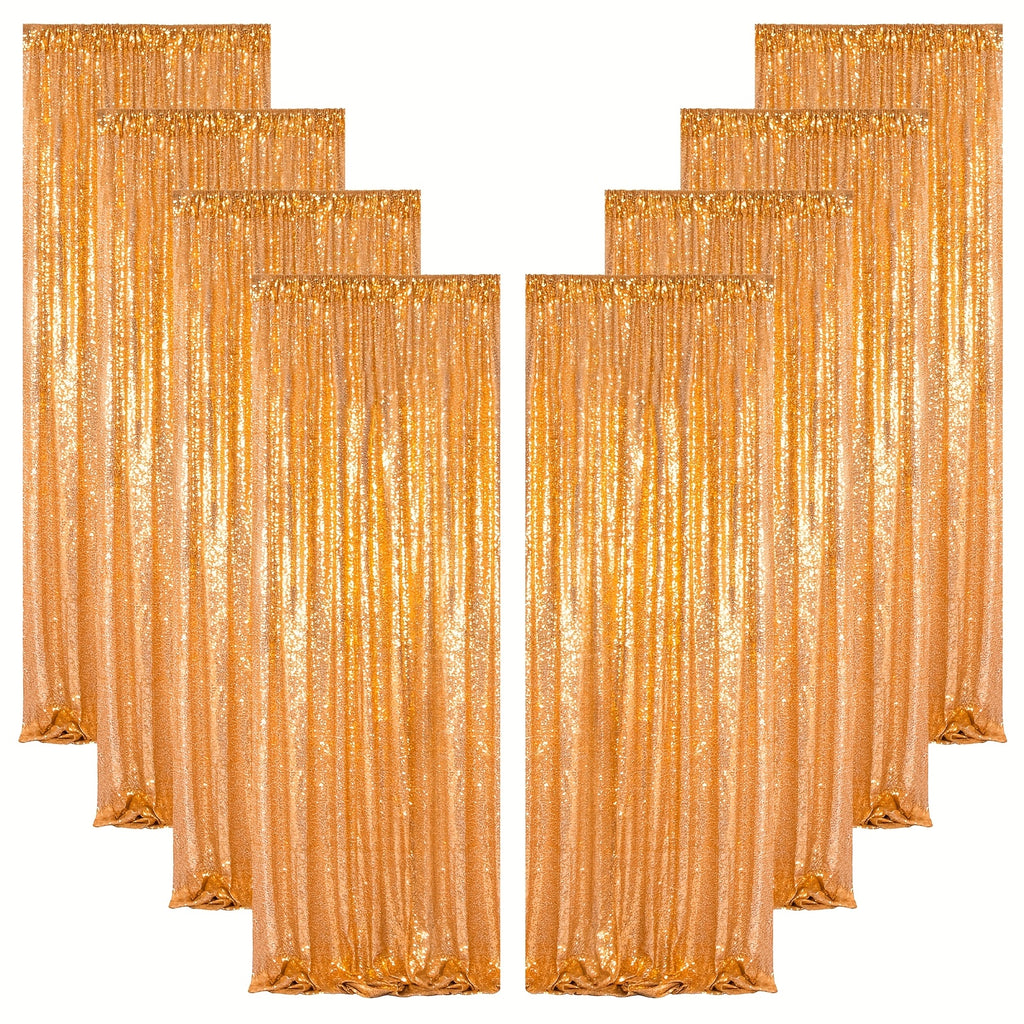 Sequin Backdrop Curtains – Glitter Party & Wedding Background Panels, 2ft×8ft per Panel, 4/6/8 Panel Sets, 29 Colors for Birthday, Stage, Bridal & Event Decor