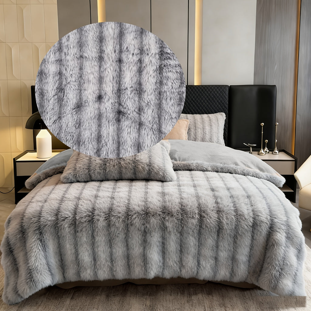 Faux Rabbit Fur Throw Blanket – Double Layer, Thick & Warm, Fluffy Luxury Blanket in Gradient Colors | 3 Sizes: 40x60, 60x80 & 90x108 Inch | Cozy for Sofa, Bedroom & Living Room | Perfect Winter Gift