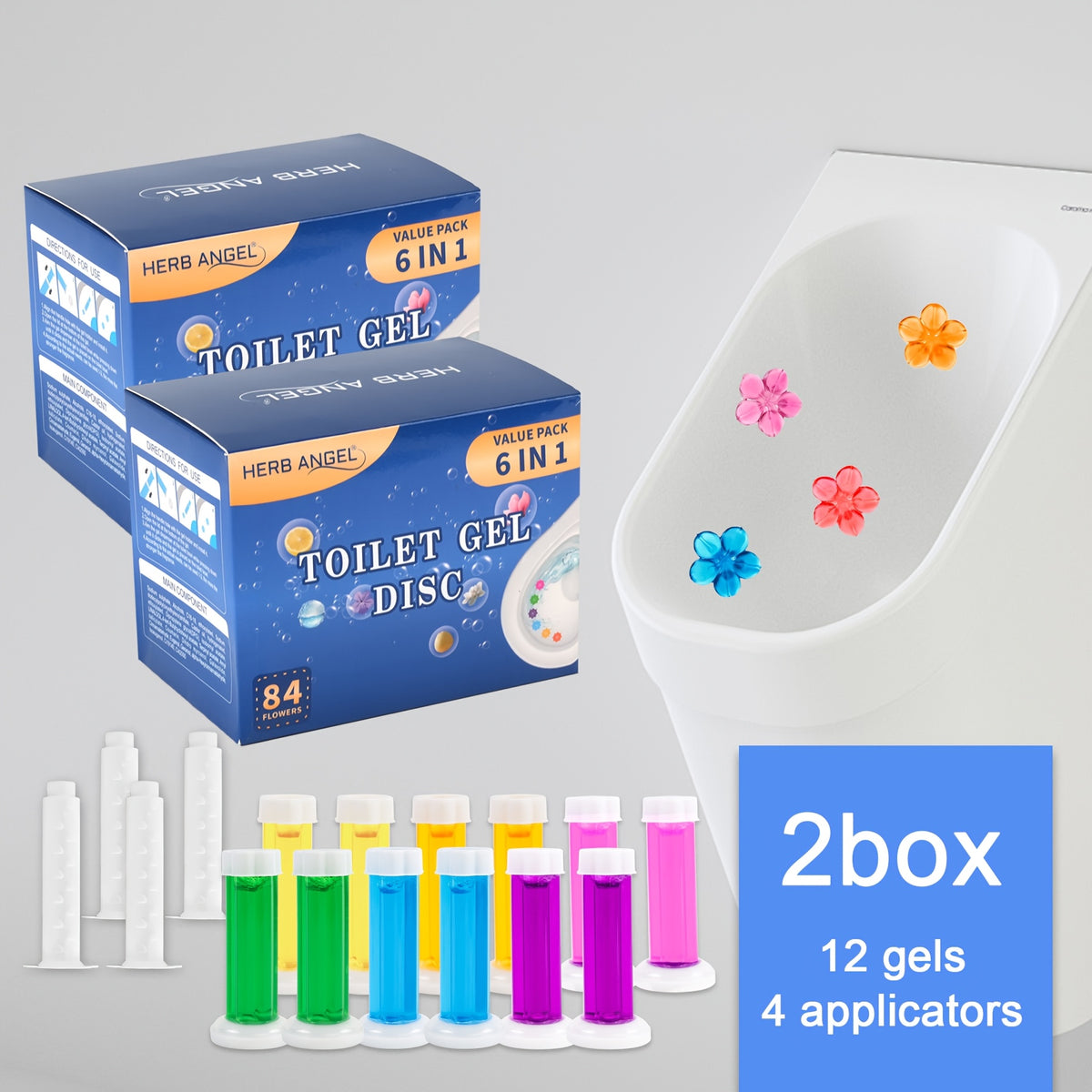 Toilet Bowl Cleaning Gel Flowers 84/168 Pcs Freshener Deodorizer Prevents Stains Limescale Safe on Glaze for Home RV Yacht Kitchen Sink Bathroom Essentials
